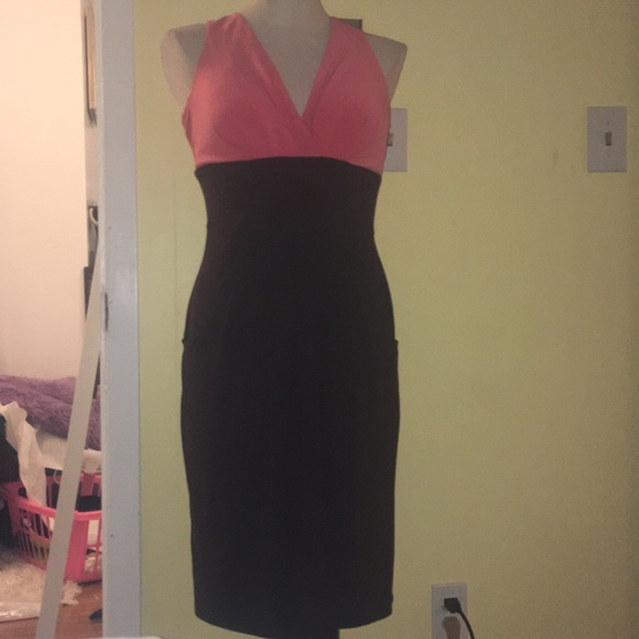 Coral and Chocolate Brown Bisou Bisou  Dress - Picture 2 of 8